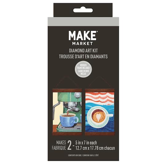 5" x 7" Gourmet Coffee Diamond Art Kit with Wooden Frames by Make Market®